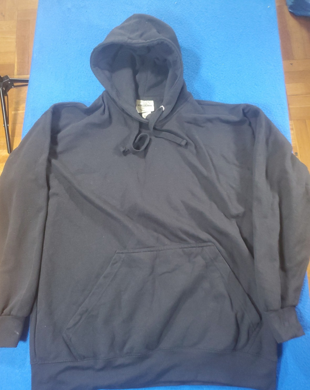John Lauren Pullover Hoodie Sweatshirt Black Blank Plain Fleece Warm Cozy Men XL